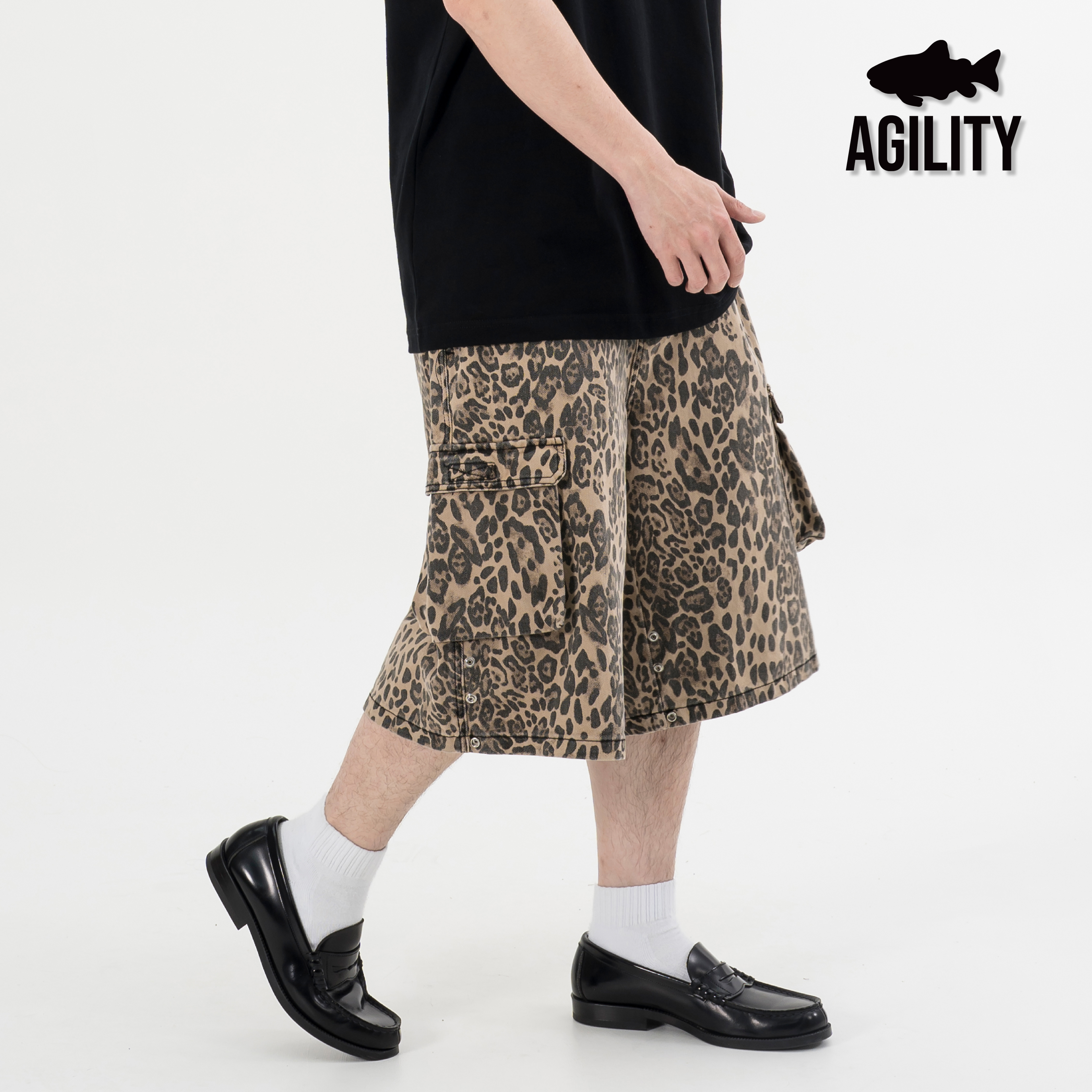 AGILITY Leopard Cargo Jorts 七分 可變長度 豹紋短褲 [O-LS8]