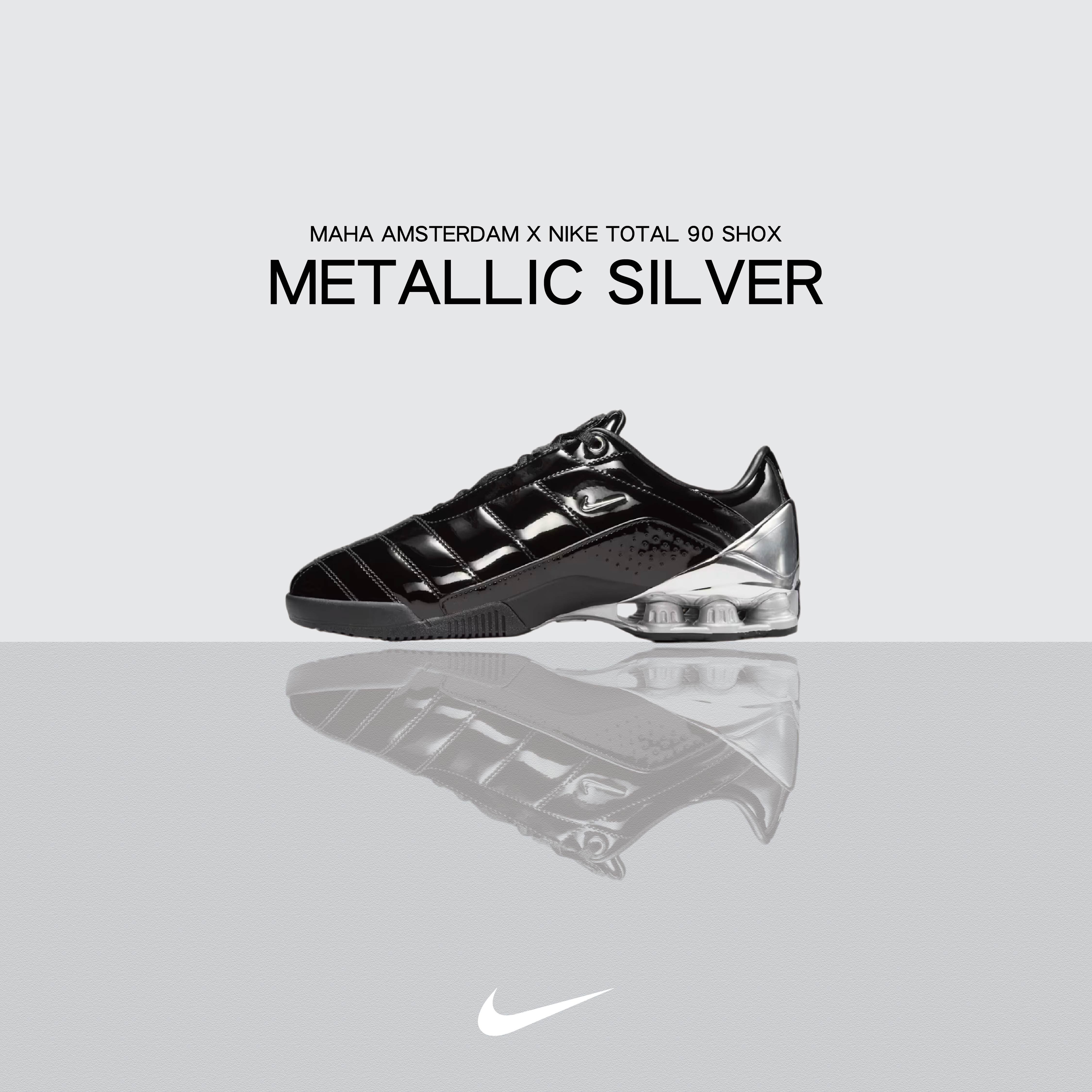 iSNEAKERS｜Maha Amsterdam x Nike Total 90 Shox "Metallic Silver" 黑銀 IM9326-001