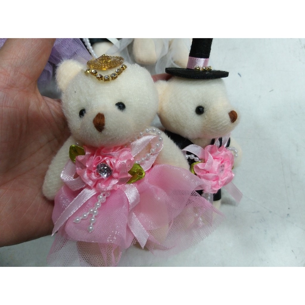 【台灣現貨速發】12公分禮服熊 情侶熊 婚紗鑲鑽對熊 禮服熊 | 一對45元--有現貨