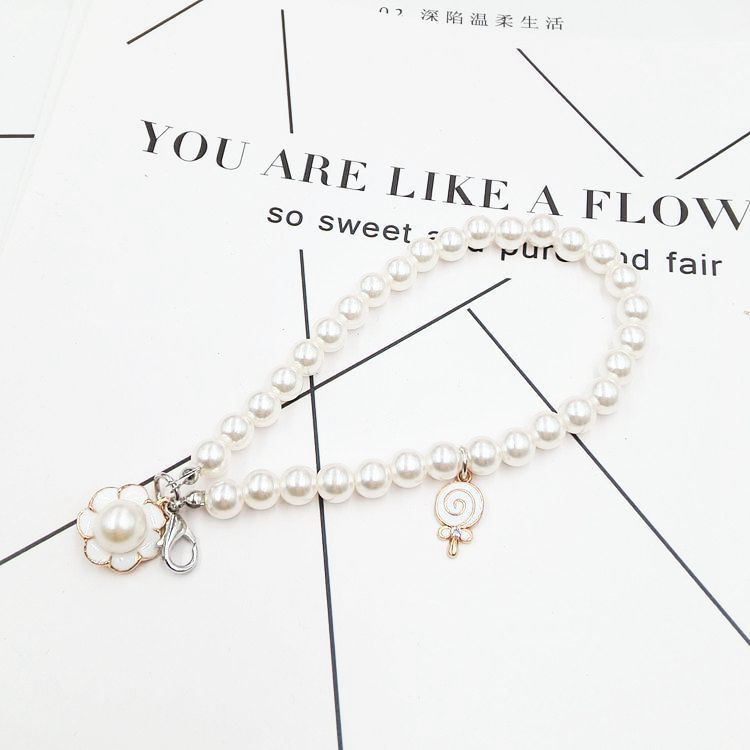 【台灣現貨速發】珍珠 項鍊鑰匙圈 珍珠鏈 花飾掛飾 珍珠手鍊  鑰匙圈｜鑰匙圈配件 珍珠