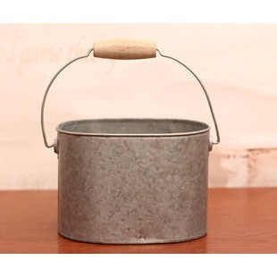 【台灣現貨速發】--田園復古原色鐵皮桶//手提鐵桶花盆