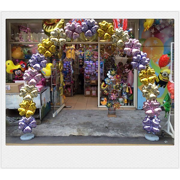 【台灣現貨速發】品名】鋁箔氣球拱門----四輪氣球(心形)(幸運草)8元