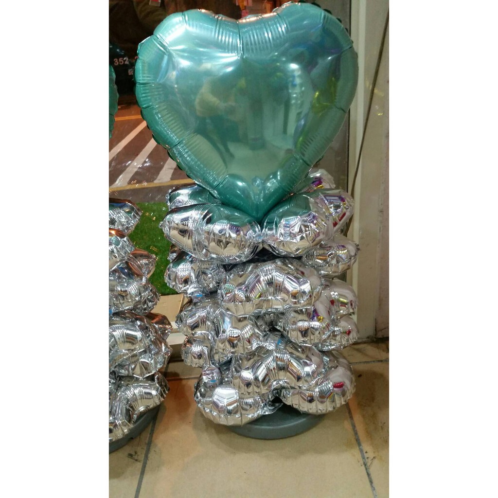 【台灣現貨速發】品名】鋁箔氣球拱門----四輪氣球(心形)(幸運草)8元