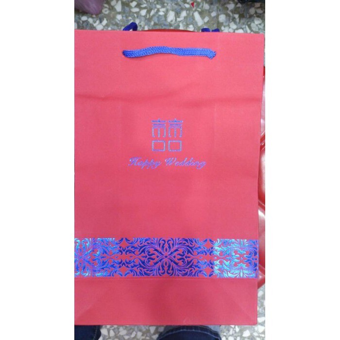 【台灣現貨速發】E66----紅色燙金喜字禮物提袋