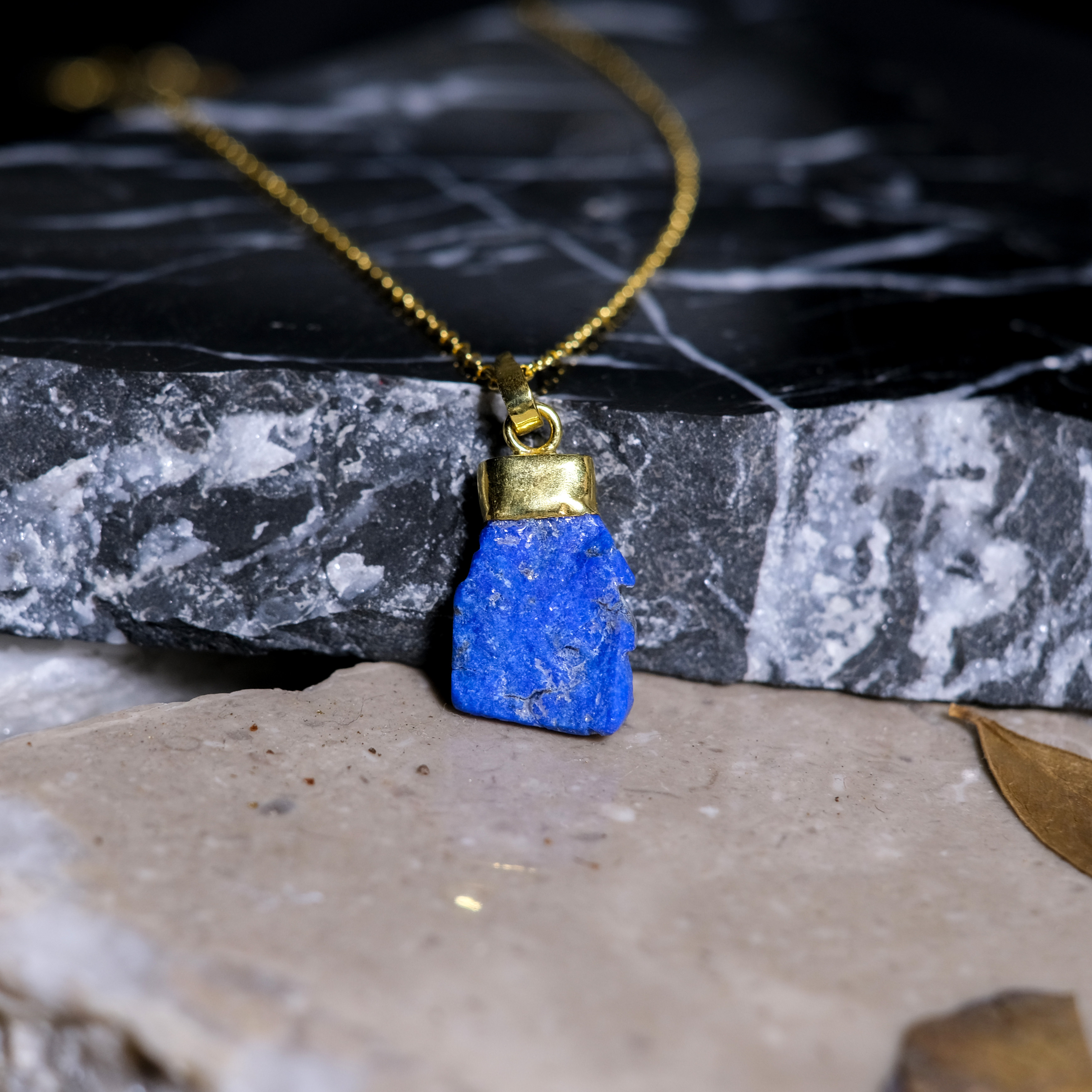 伊斯蘭金工｜Lajaward 原礦青金石墜鍊｜阿富汗