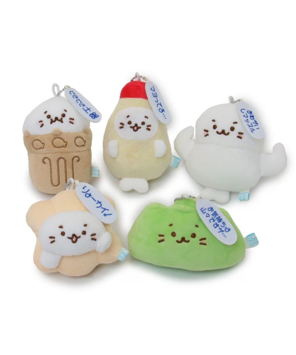 Sirotan-絨毛吊飾系列(珠鏈鐵)-強壯肌肉、猶豫美乃滋、震懾陶器、心意如山、小貝殼