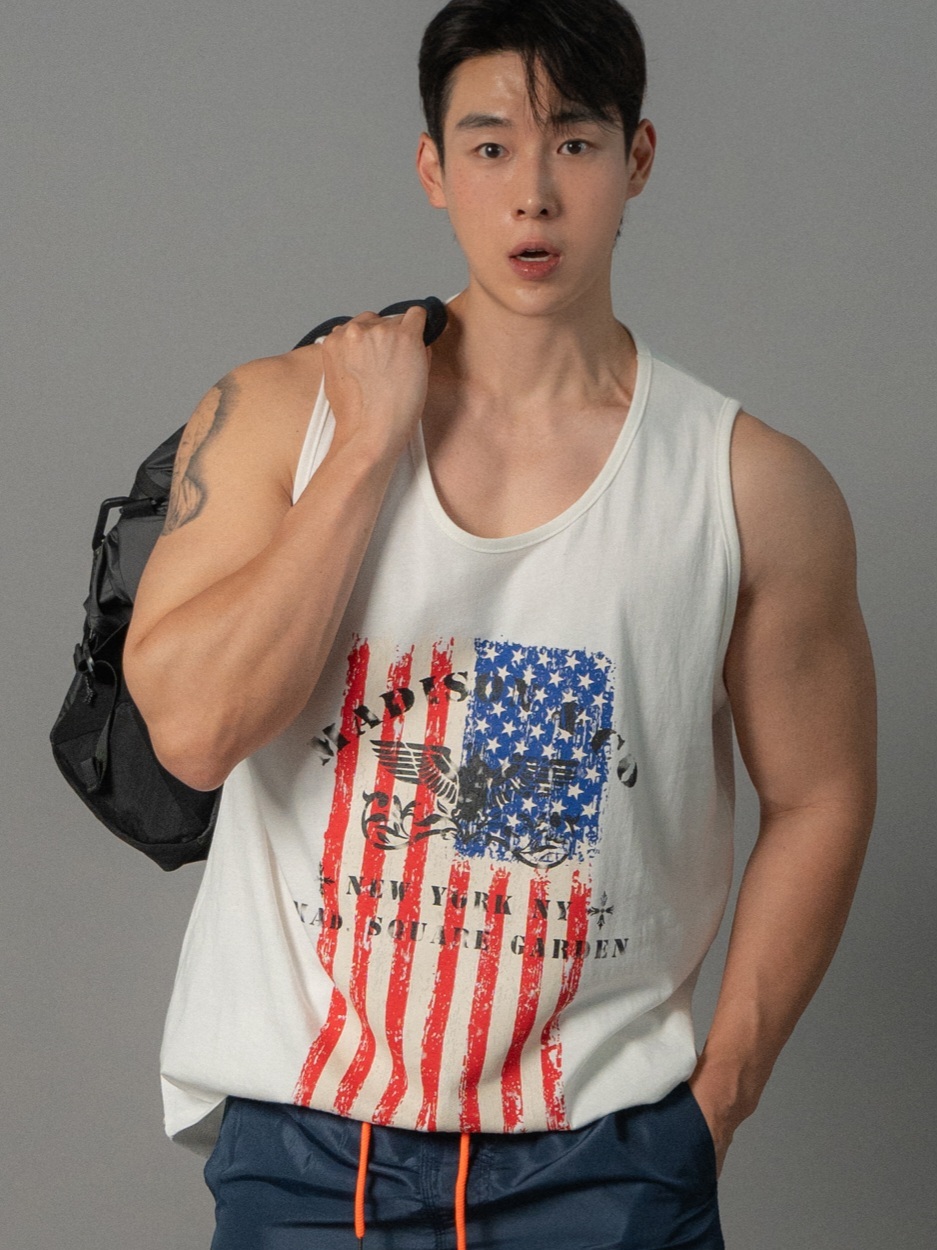 星條旗無袖上衣