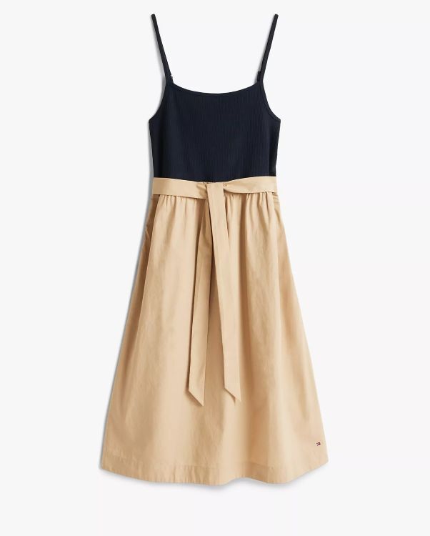 [S] TOMMY HILFIGER NAVY MIXED MEDIA TANK DRESS, XW04973-400 (STH1408)