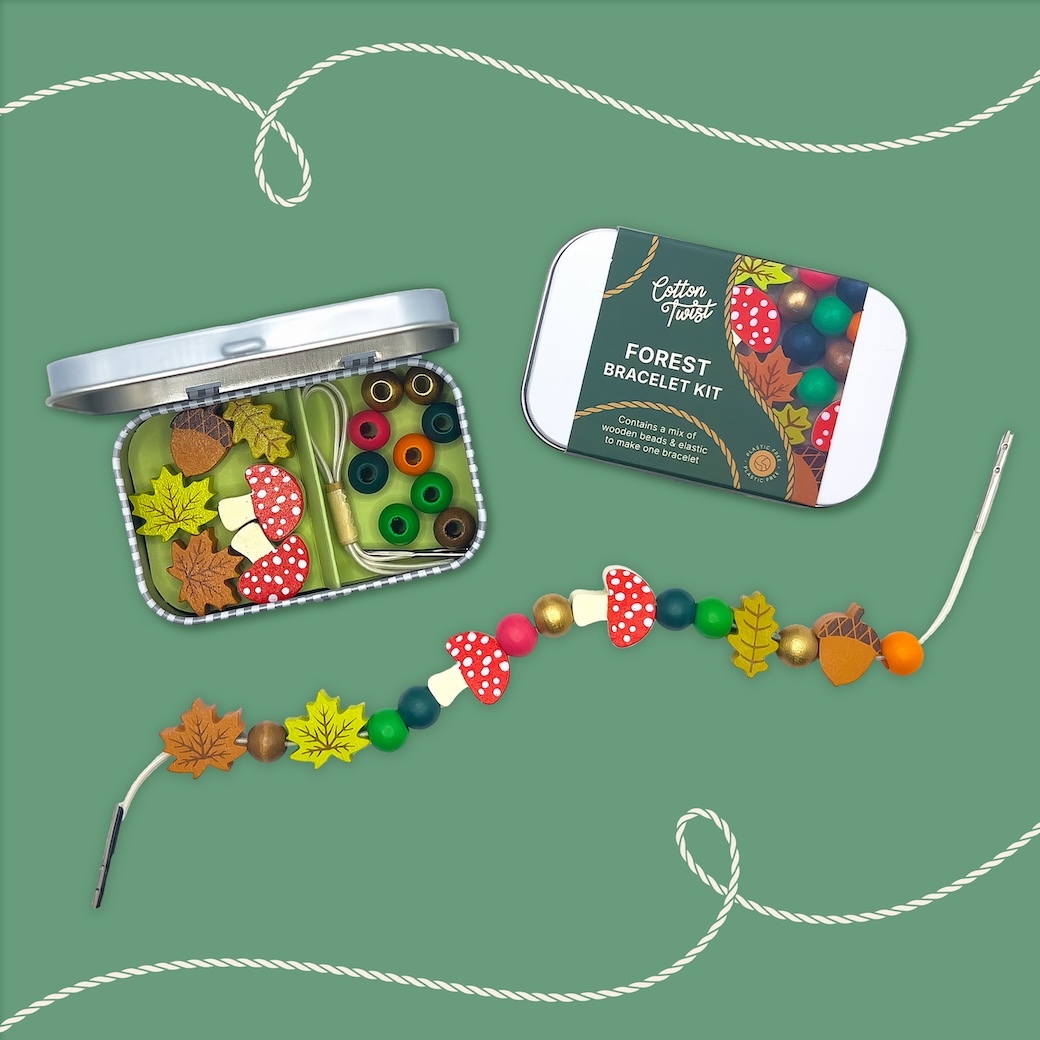 森林手環 - 迷你鐵盒 | DIY木質串珠手環系列