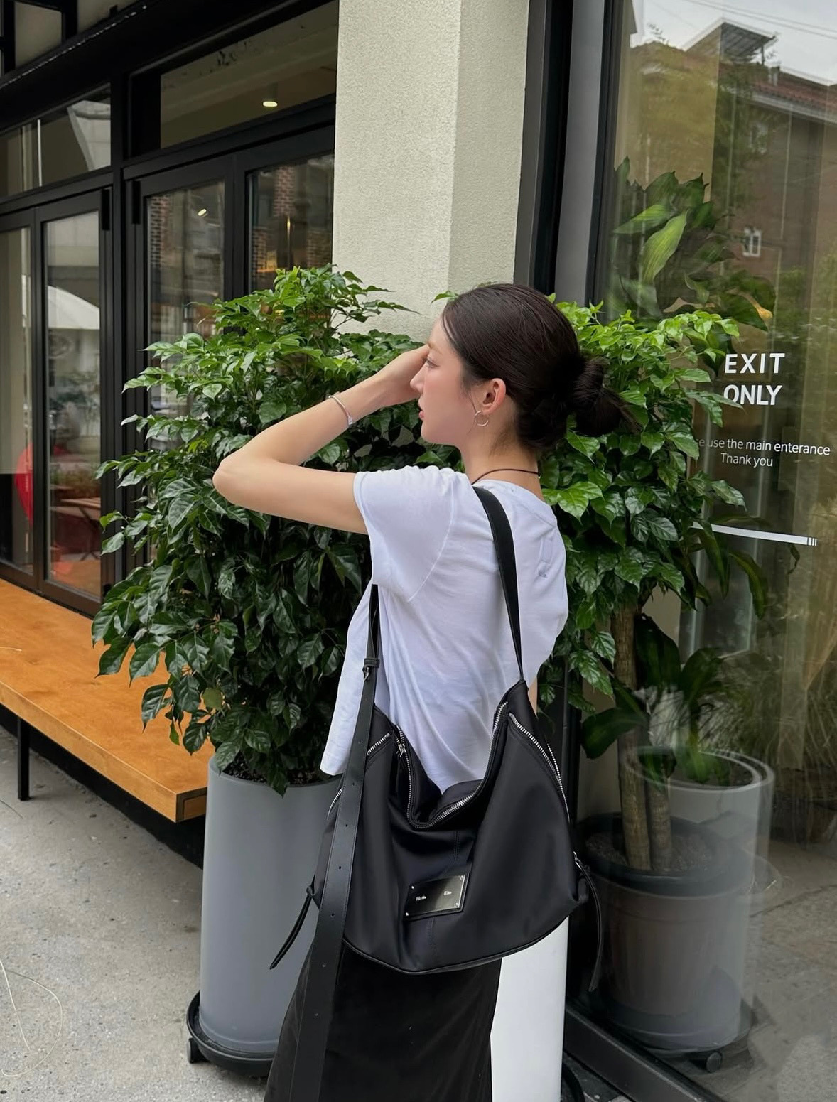 【隨時截單！快閃優惠預訂】MATIN KIM SIDE ZIPPER FABRIC SHOULDER BAG（2色）