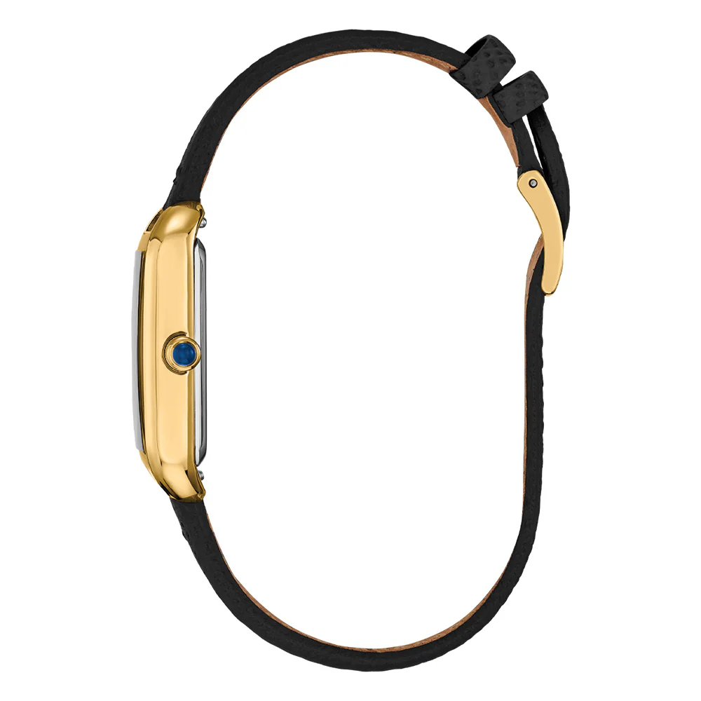 萬年鐘錶 - Citizen 星辰錶  L系列  黑色面盤方形光動能皮革款女錶 EM1192-01E 錶徑23.5MM