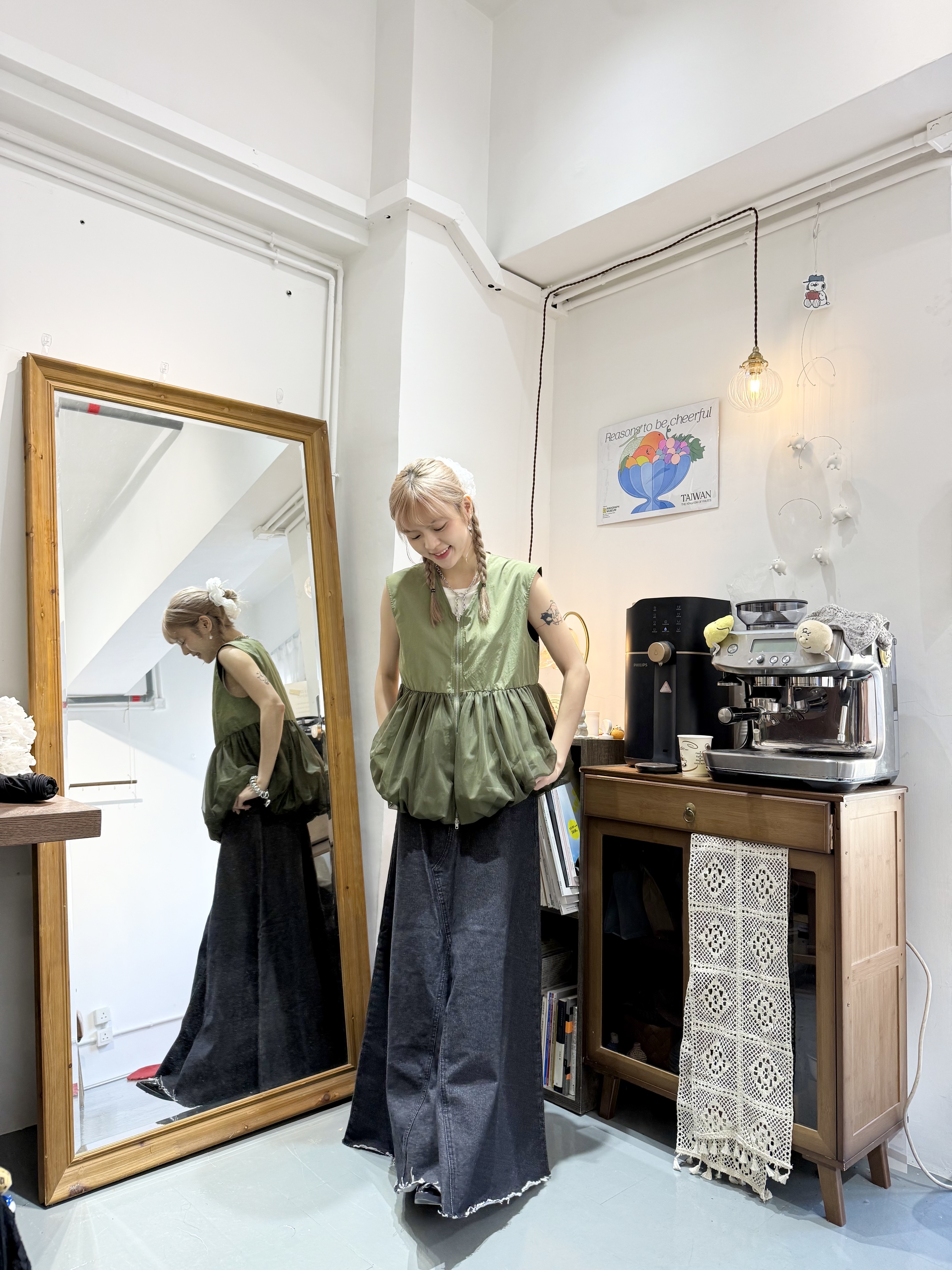 拉鍊款風褸泡泡背心