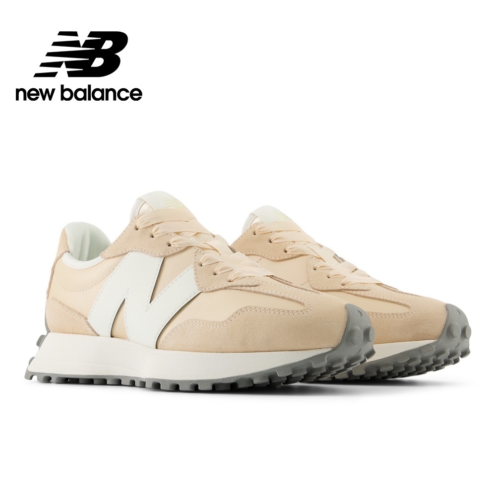 New Balance NB 327 米白色 裸粉色 緞帶 復古麂皮 皮革 拼接 低筒休閒鞋