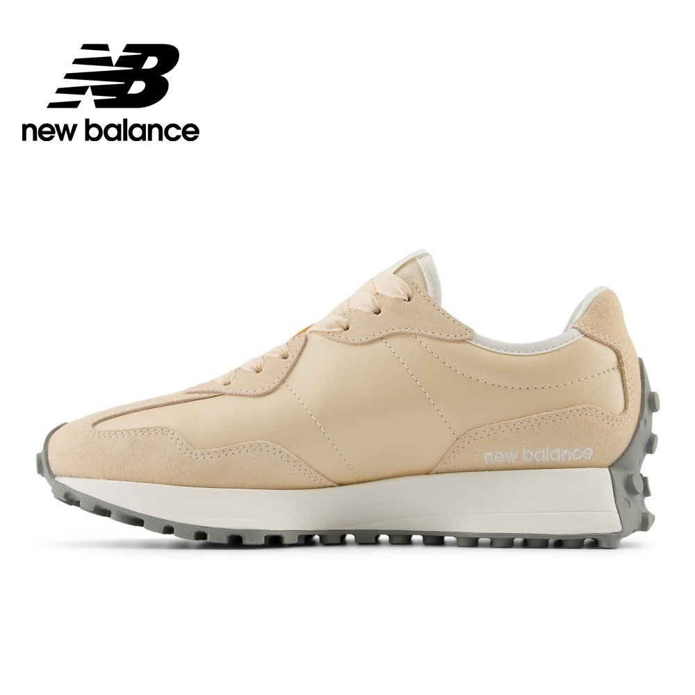 New Balance NB 327 米白色 裸粉色 緞帶 復古麂皮 皮革 拼接 低筒休閒鞋
