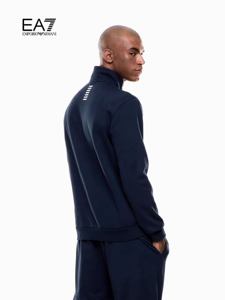 ARMANI 深藍色 男款 logo 衛衣