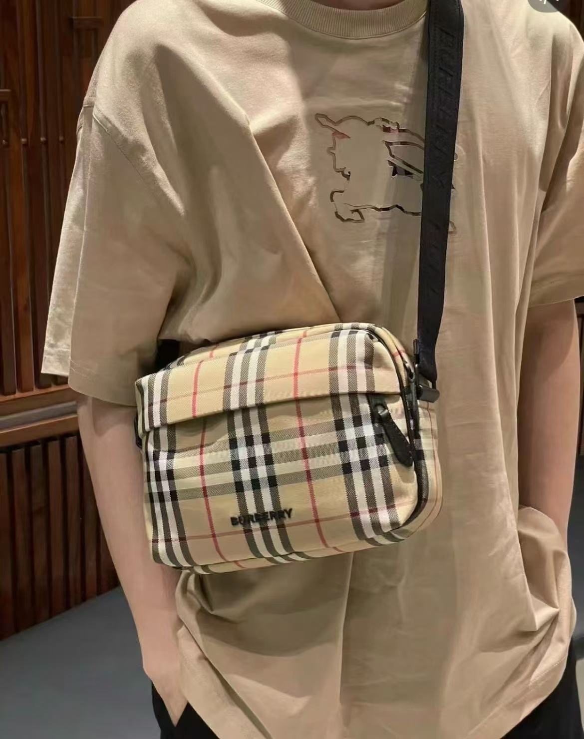 Burberry Paddy YYN Check Crossbody Bag Archive Beige