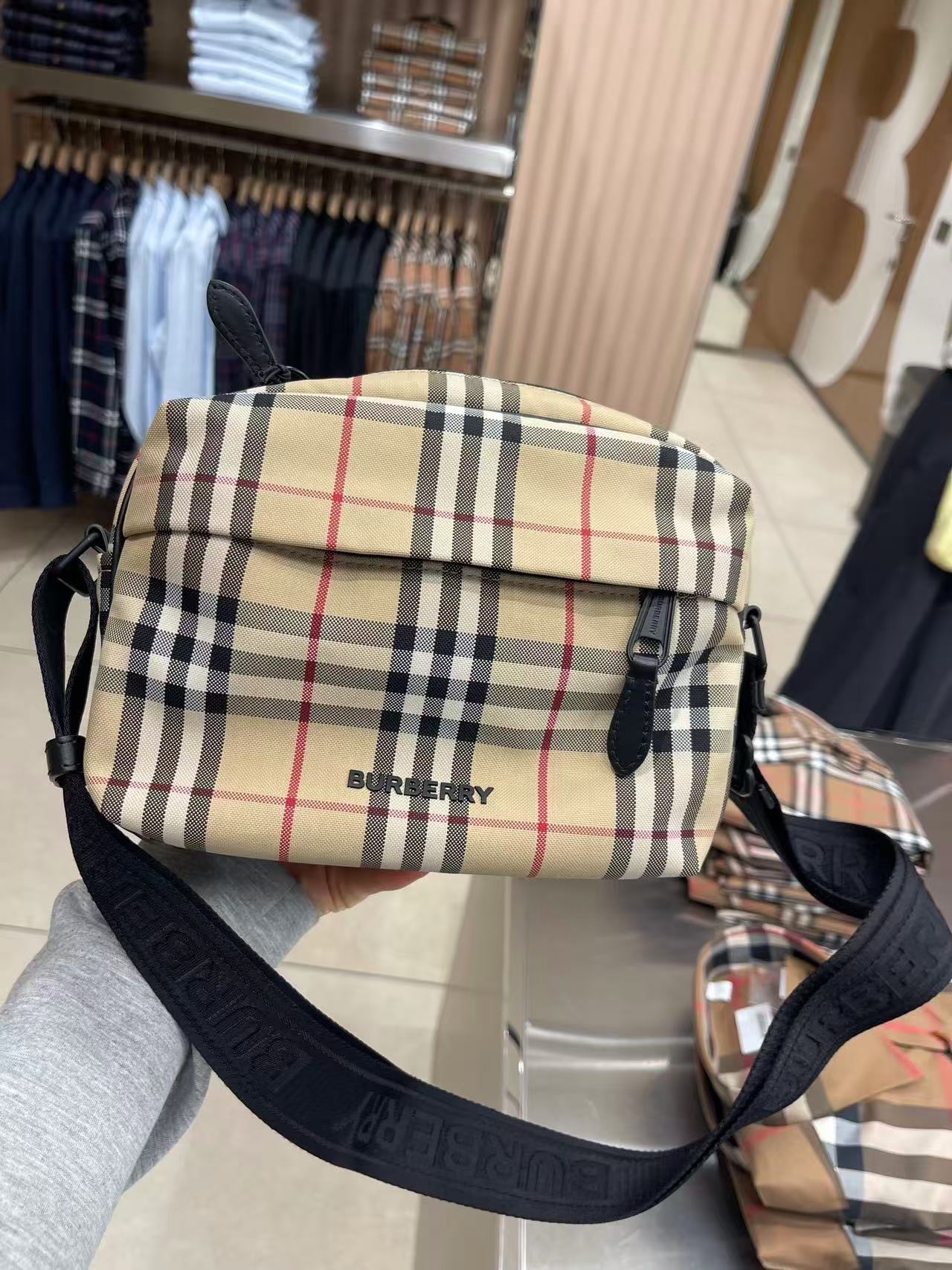 Burberry Paddy YYN Check Crossbody Bag Archive Beige