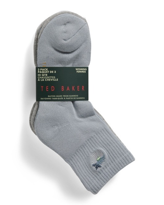 【預購】TED BAKER H090953 女裝刺繡Logo 3對高筒襪