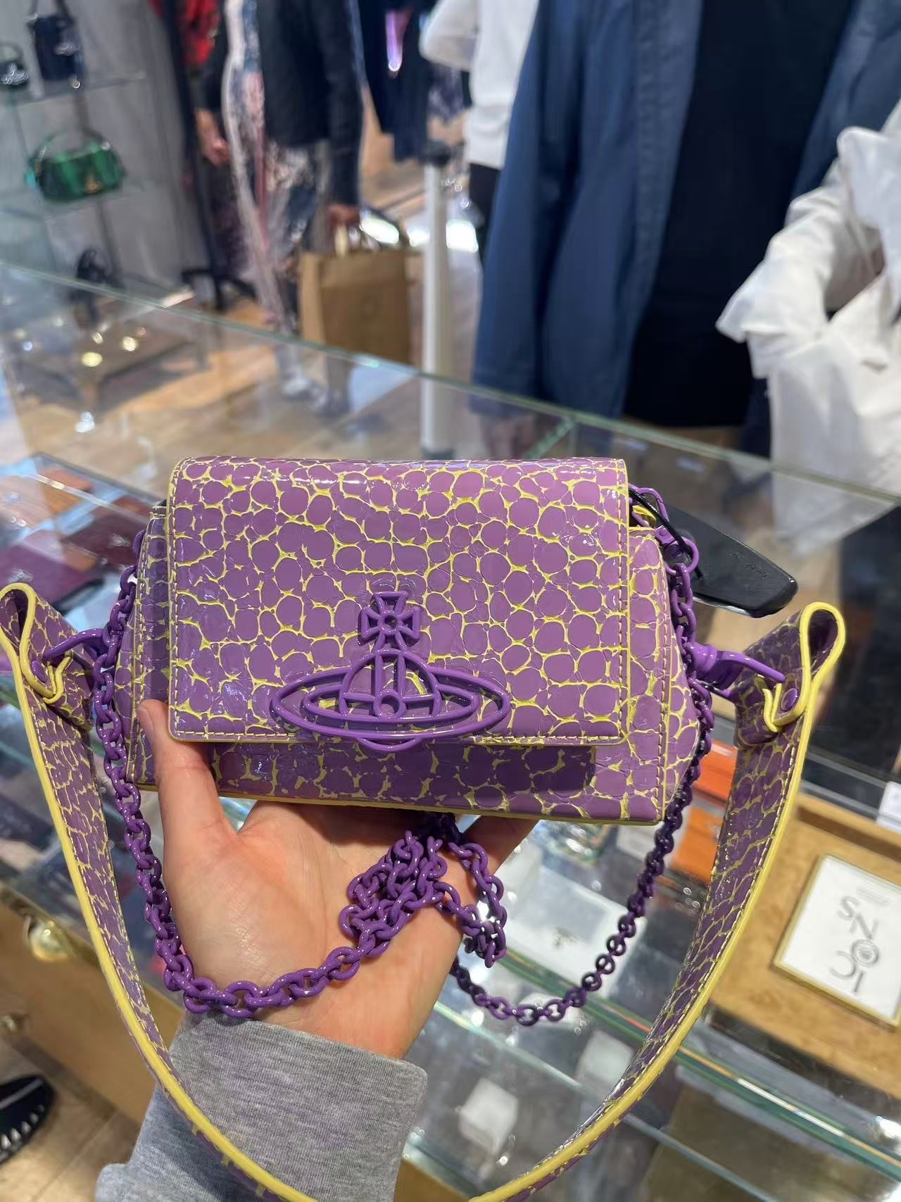 Vivienne Westwood Hazel small handbag Purple yellow