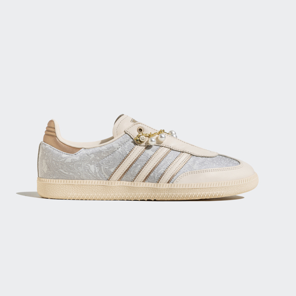 Adidas 愛迪達 Samba OG W JQ2616 女 運動休閒鞋 德訓鞋 珍珠蕾絲 舒適 米 灰