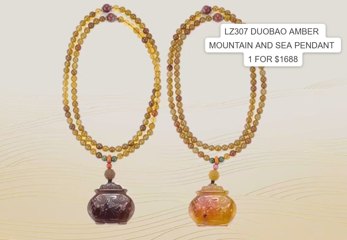1 LZ307 DUOBAO AMBER MOUNTAIN AND SEA PENDANT