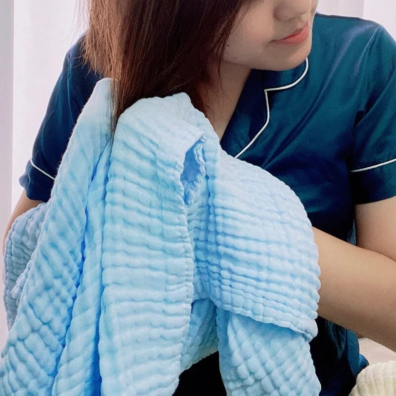 L'Ange 棉之境 6層純棉紗布擦髮巾 55x90cm(多色可選)