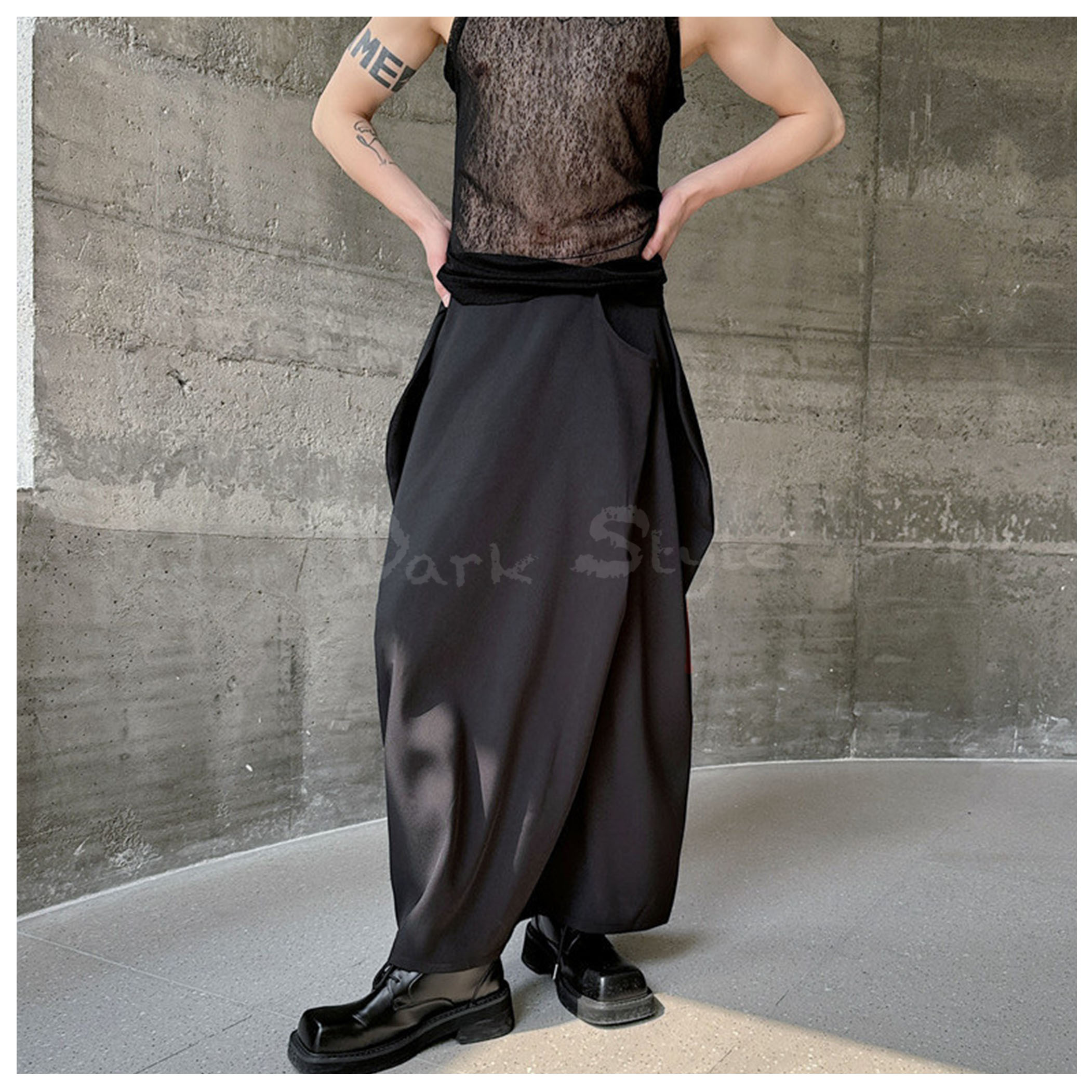 僧-極簡大擺男士長裙 (禪意暗黑)