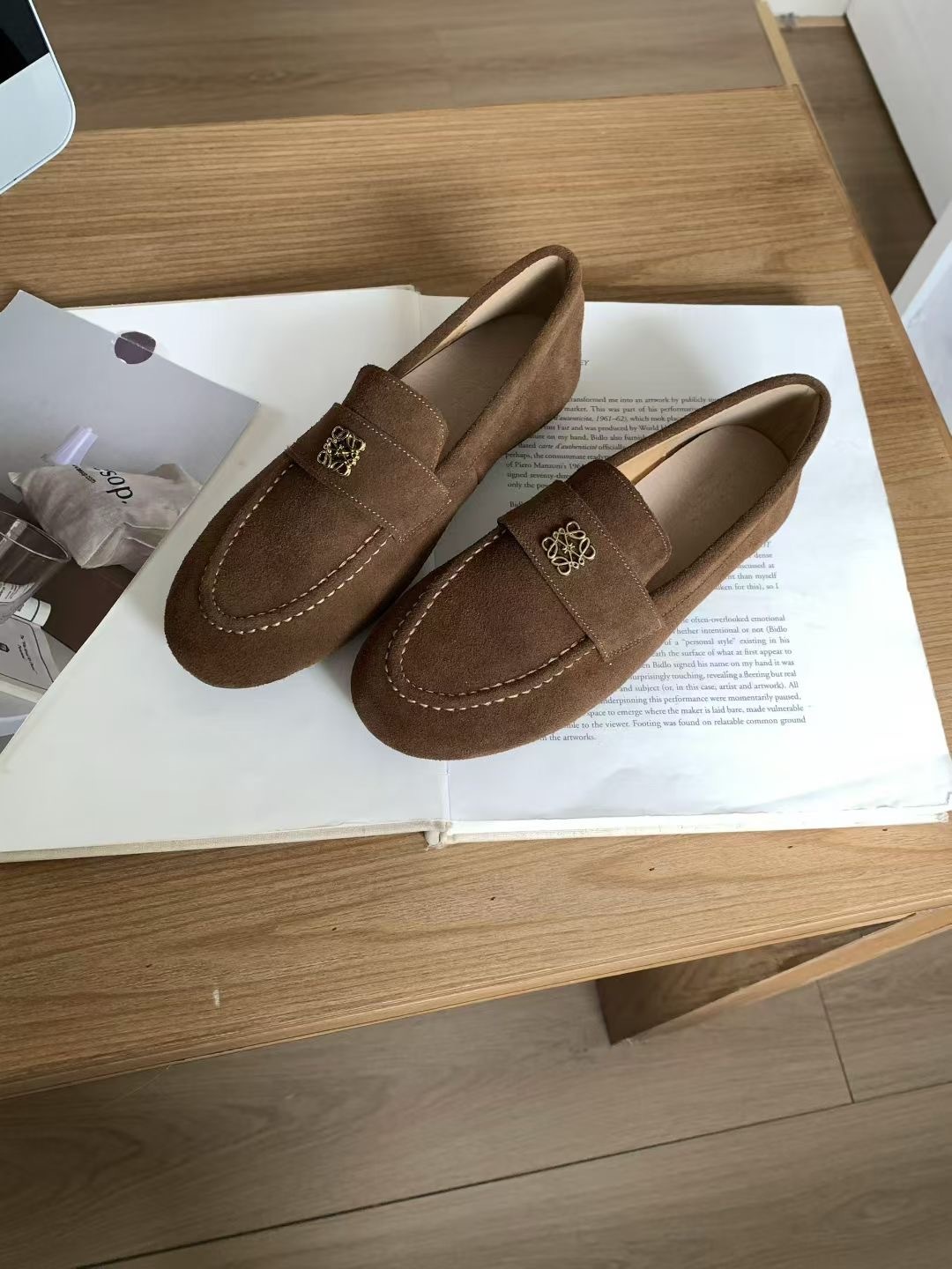 (卡其39.40)韓版復古金屬造型樂福鞋