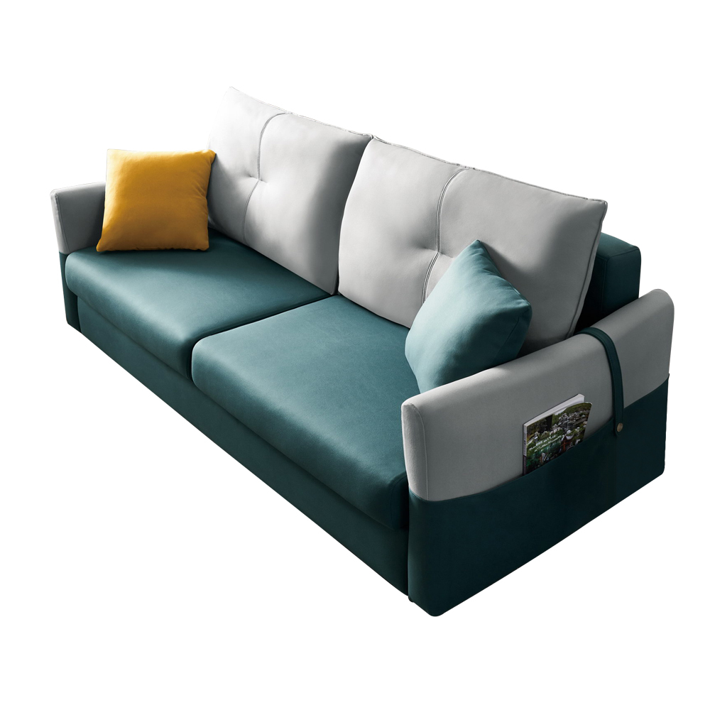 湯瑪斯多功能收納貓抓皮沙發床組/三人椅/三人座(贈抱枕)