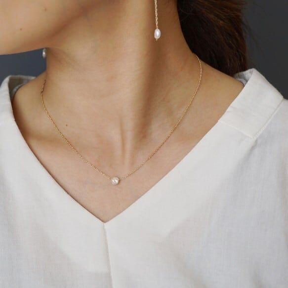 日本淡水巴洛克丹珍珠項鍊