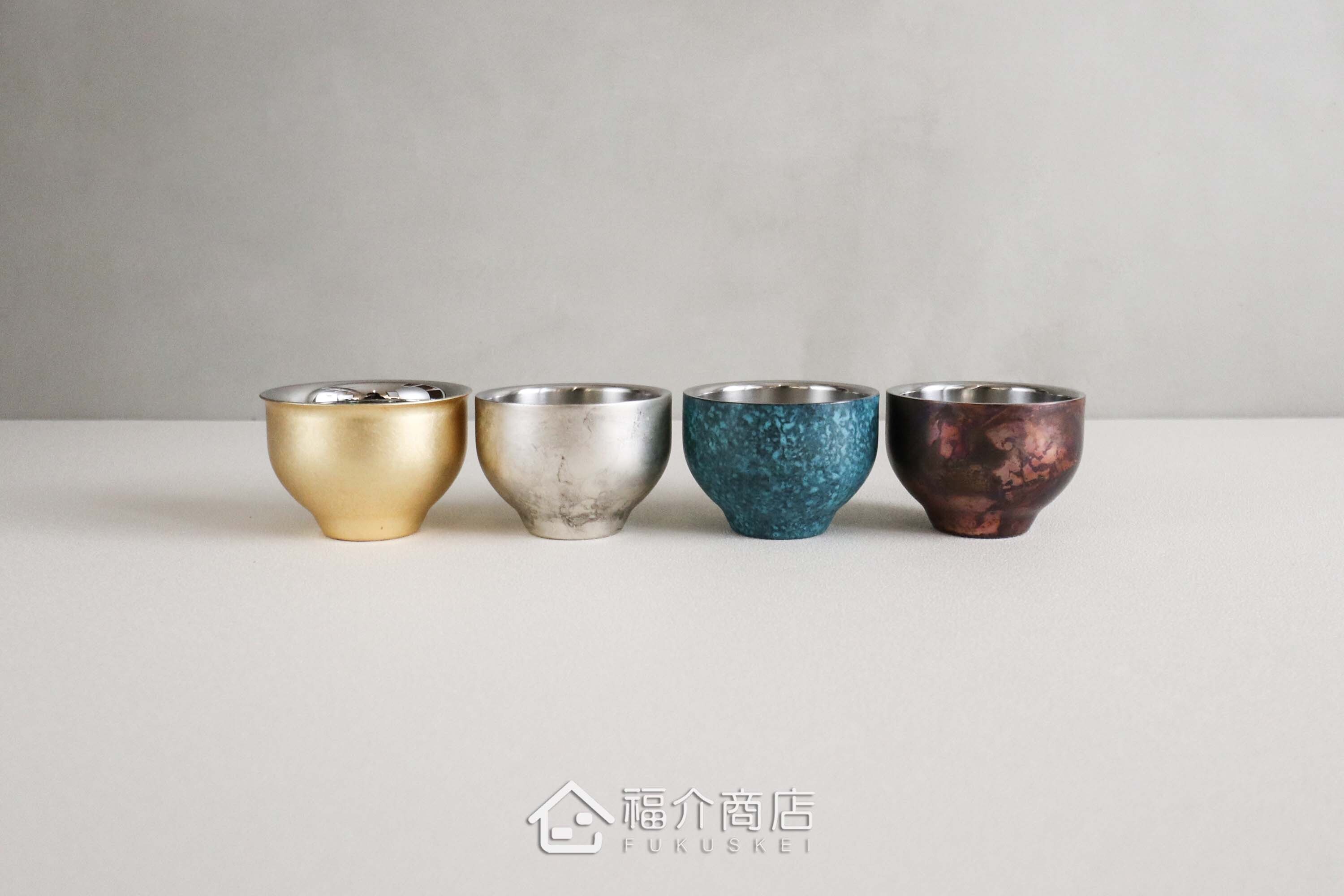 用於盛裝日本茶或清酒飲料用的不鏽鋼材質50ml雙層保溫杯