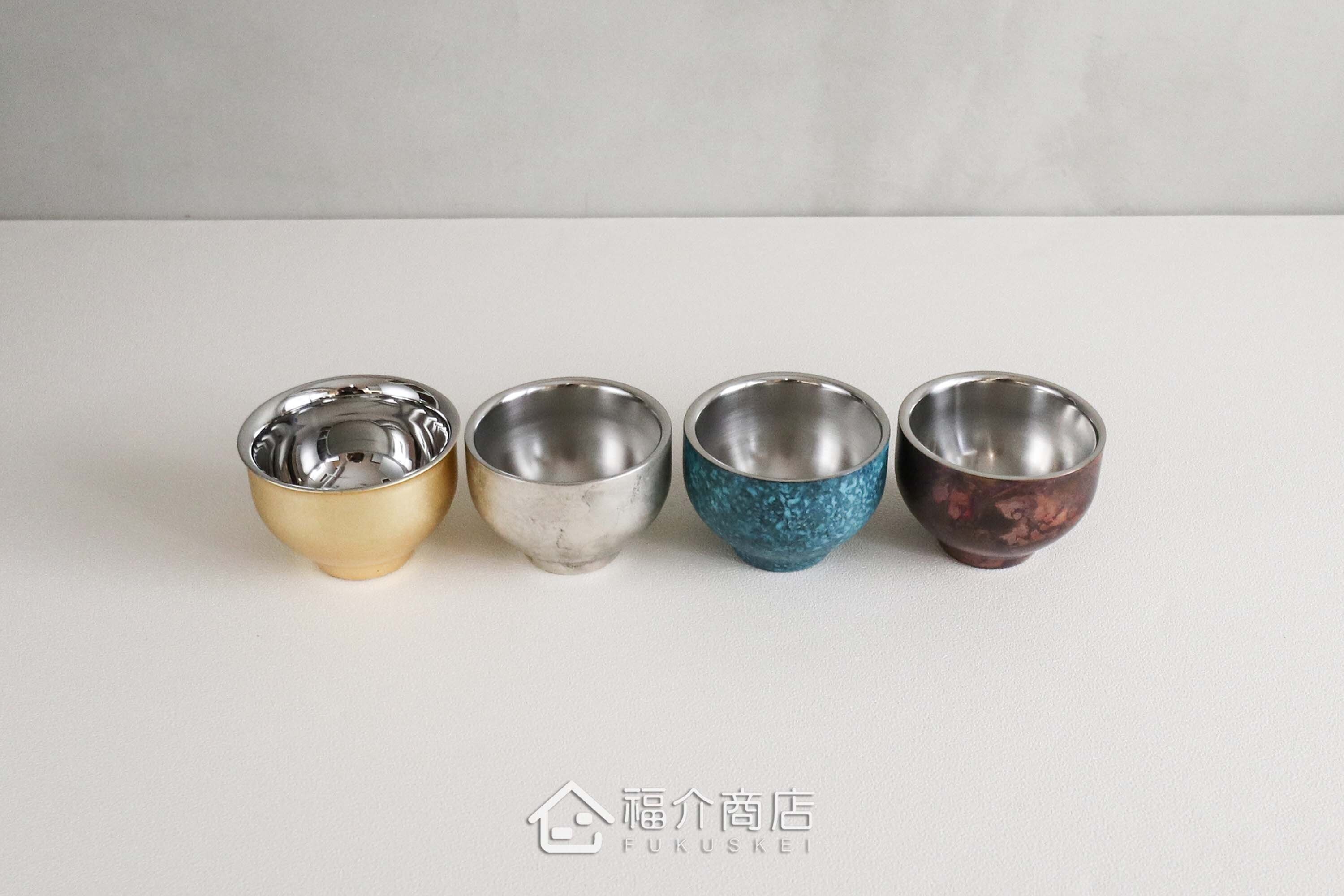 用於盛裝日本茶或清酒飲料用的不鏽鋼材質50ml雙層保溫杯