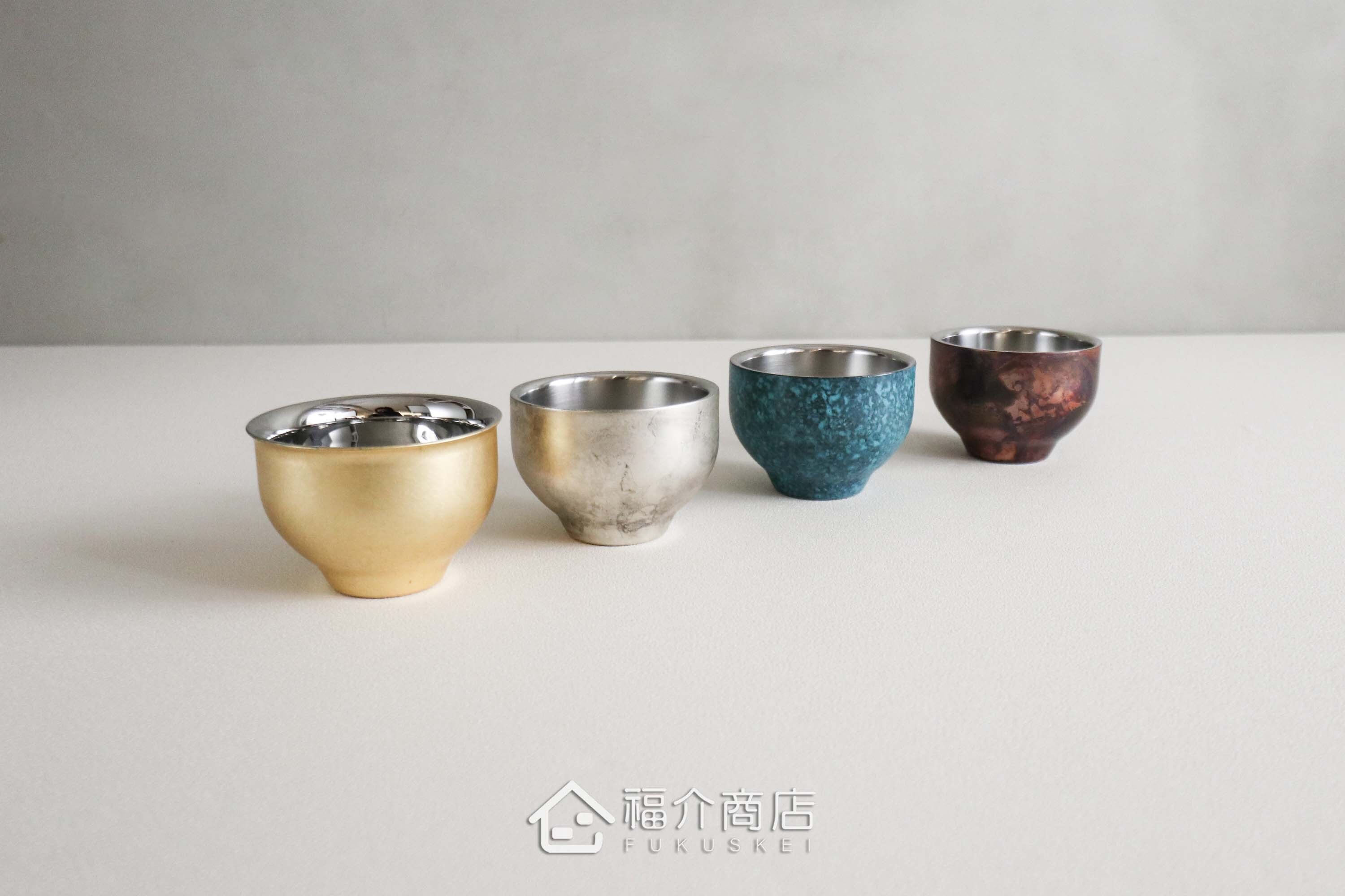 用於盛裝日本茶或清酒飲料用的不鏽鋼材質50ml雙層保溫杯