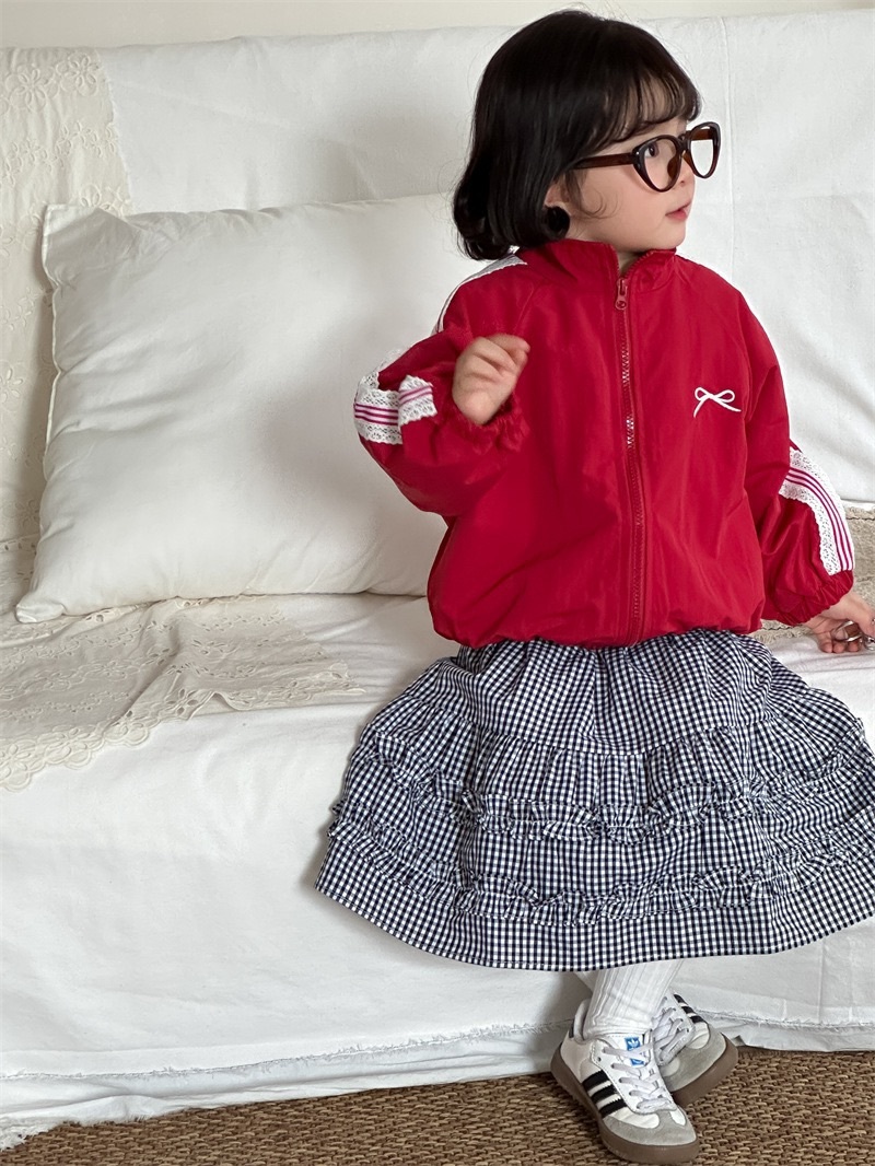 兩色蕾絲拼接外套