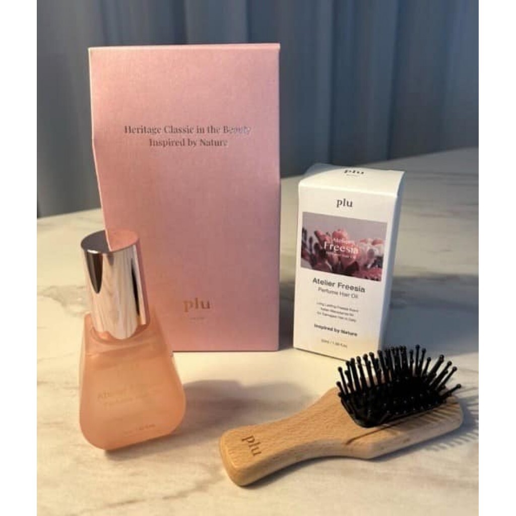 (預購商品 9/15收單) 韓國 PLU 小蒼蘭滋養護髮油禮盒組(50ml+梳子)