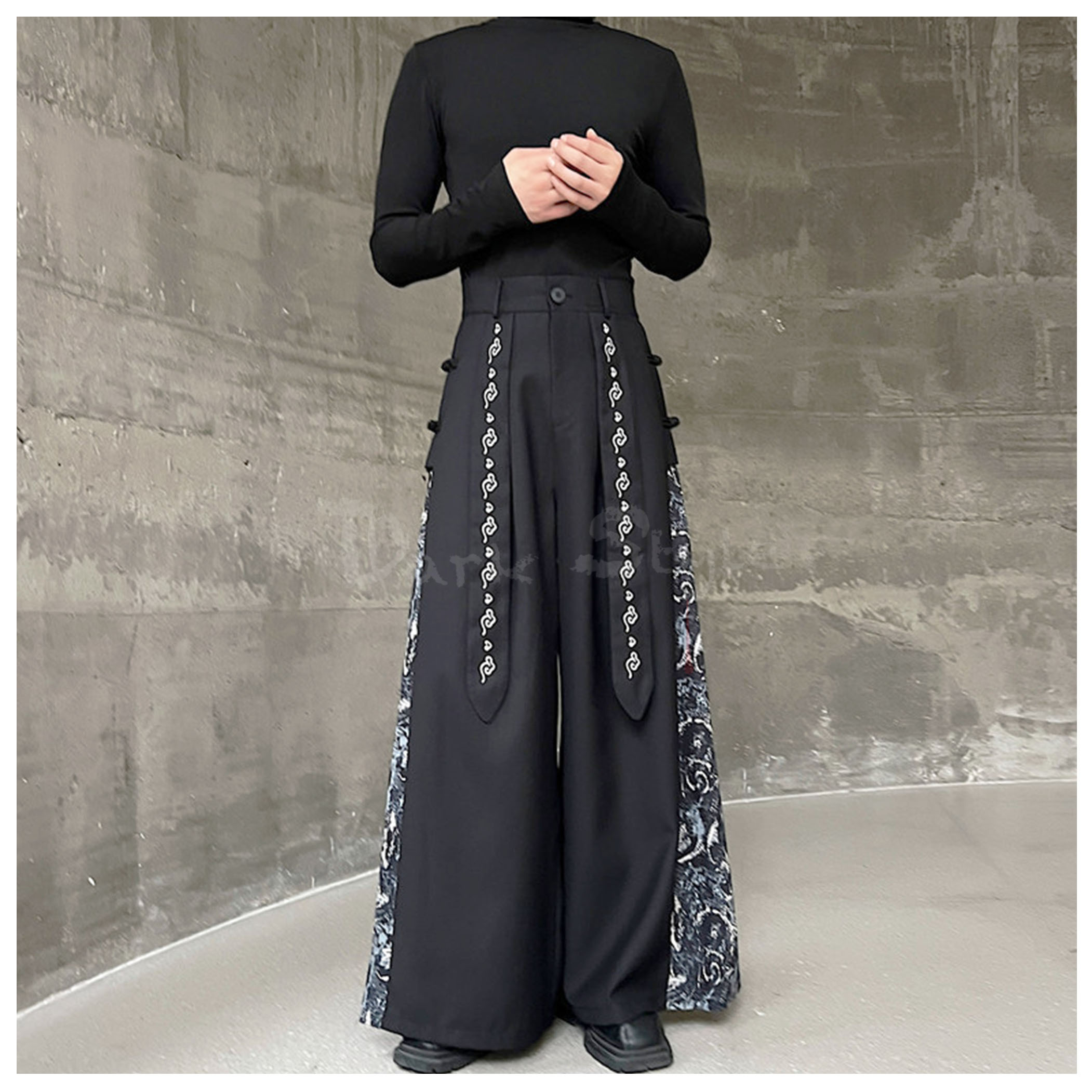 杏-斜裁多層喇叭褲裙 (個性設計)