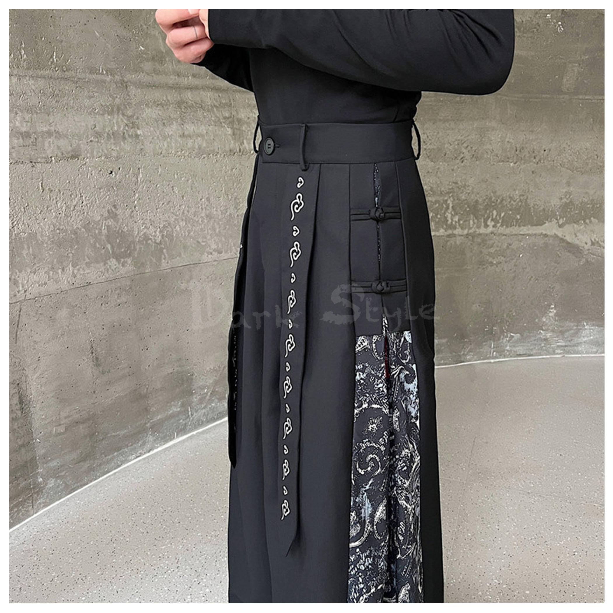 杏-斜裁多層喇叭褲裙 (個性設計)