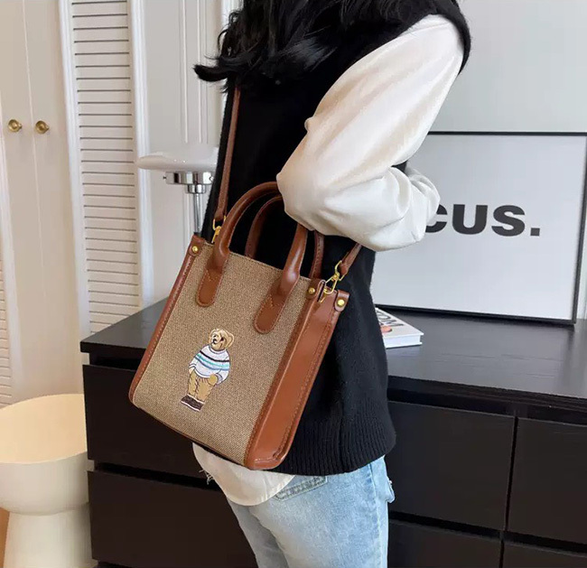 NEW 通勤刺繡小熊方包-售完