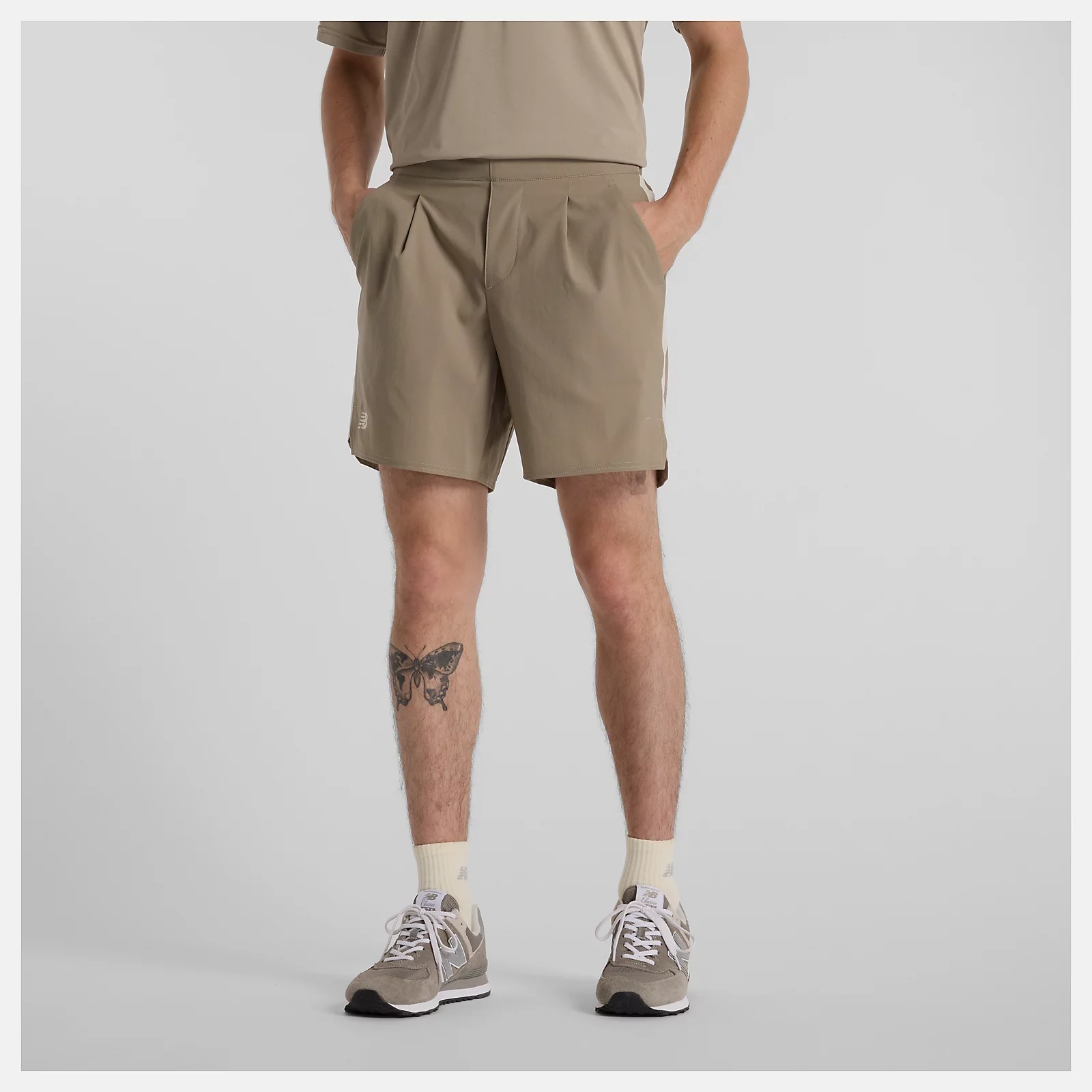 NEW BALANCE 短褲 NB 褐色 快排 休閒短褲 男 MS41401ADS