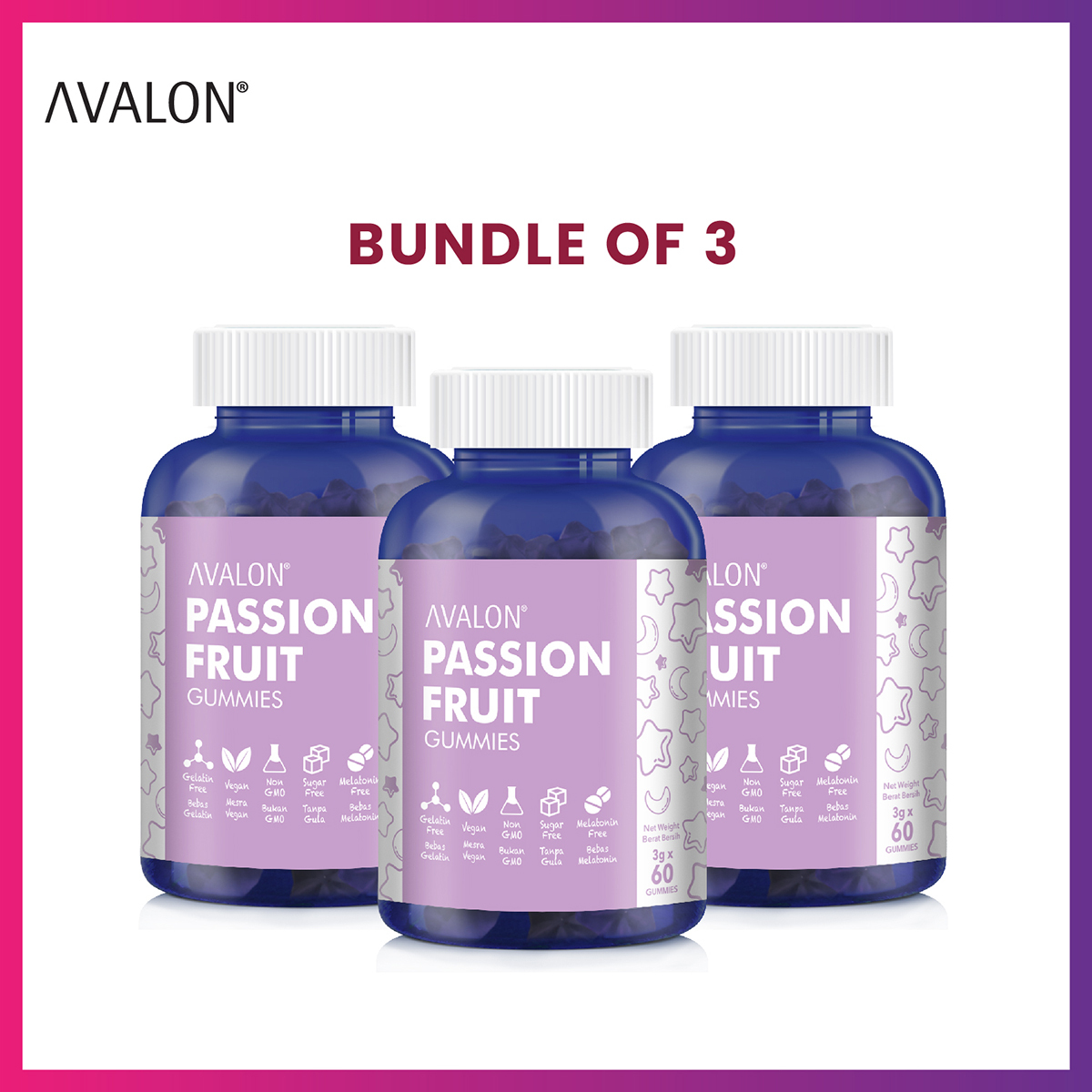 AVALON® Passion Fruit Gummies (60 gummies)