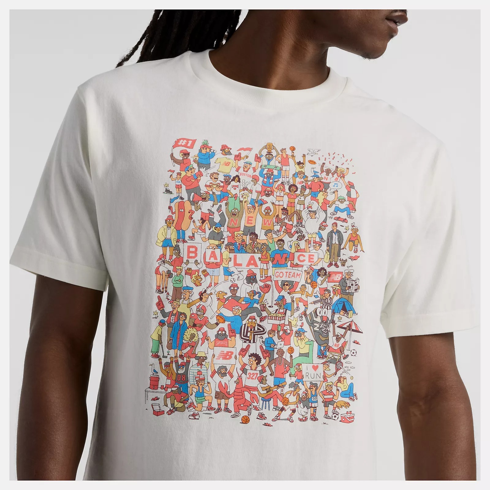 NEW BALANCE 短T NB 米白 運動會 棉質 短袖 男 MT51913SST