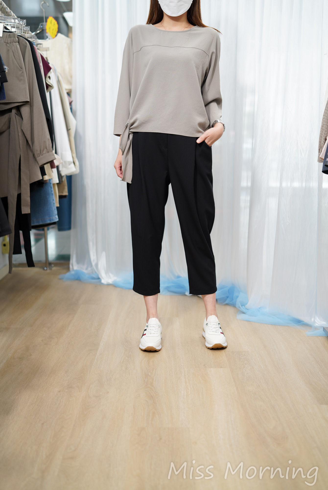 簡約側束雪紡衫(14774)