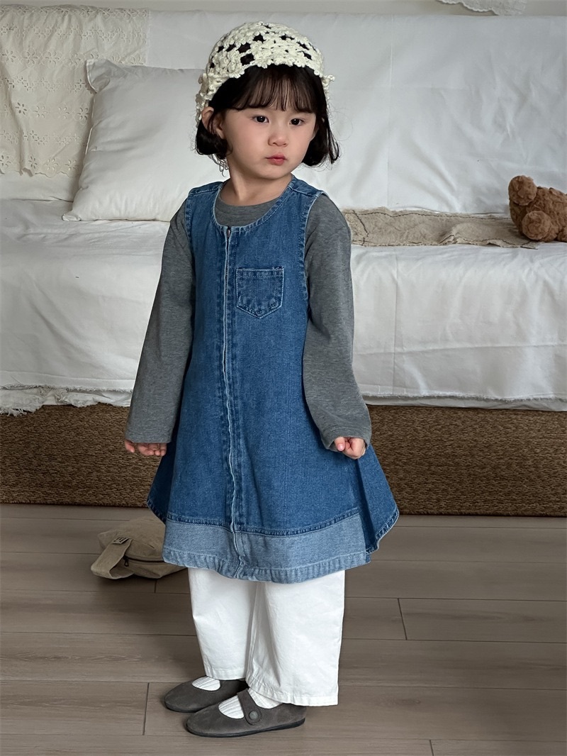 個性拼接牛仔背心裙