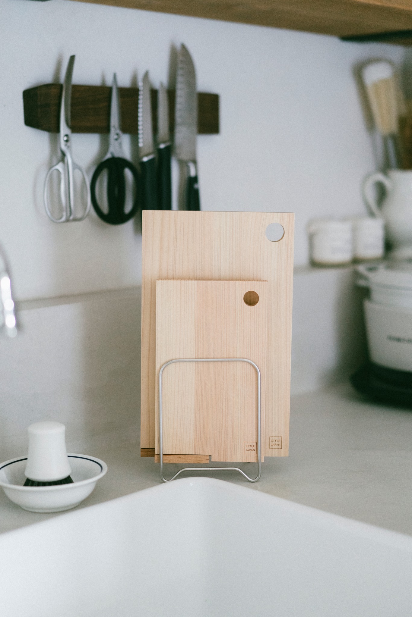 大木製作所 Outline 日本製簡約18-8不鏽鋼三層砧板瀝水架