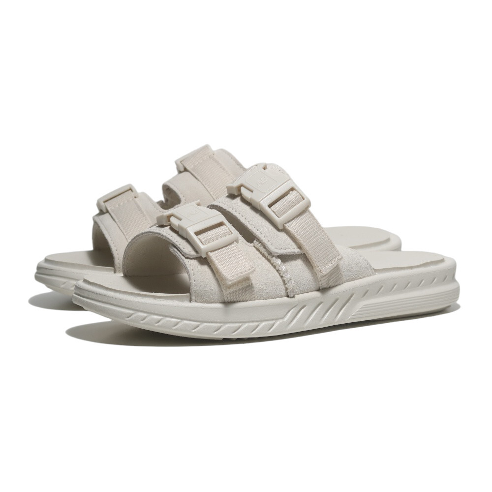 NEW BALANCE 拖鞋 NB 米白 雙扣 麂皮 涼拖鞋 女 SWAUTLC1