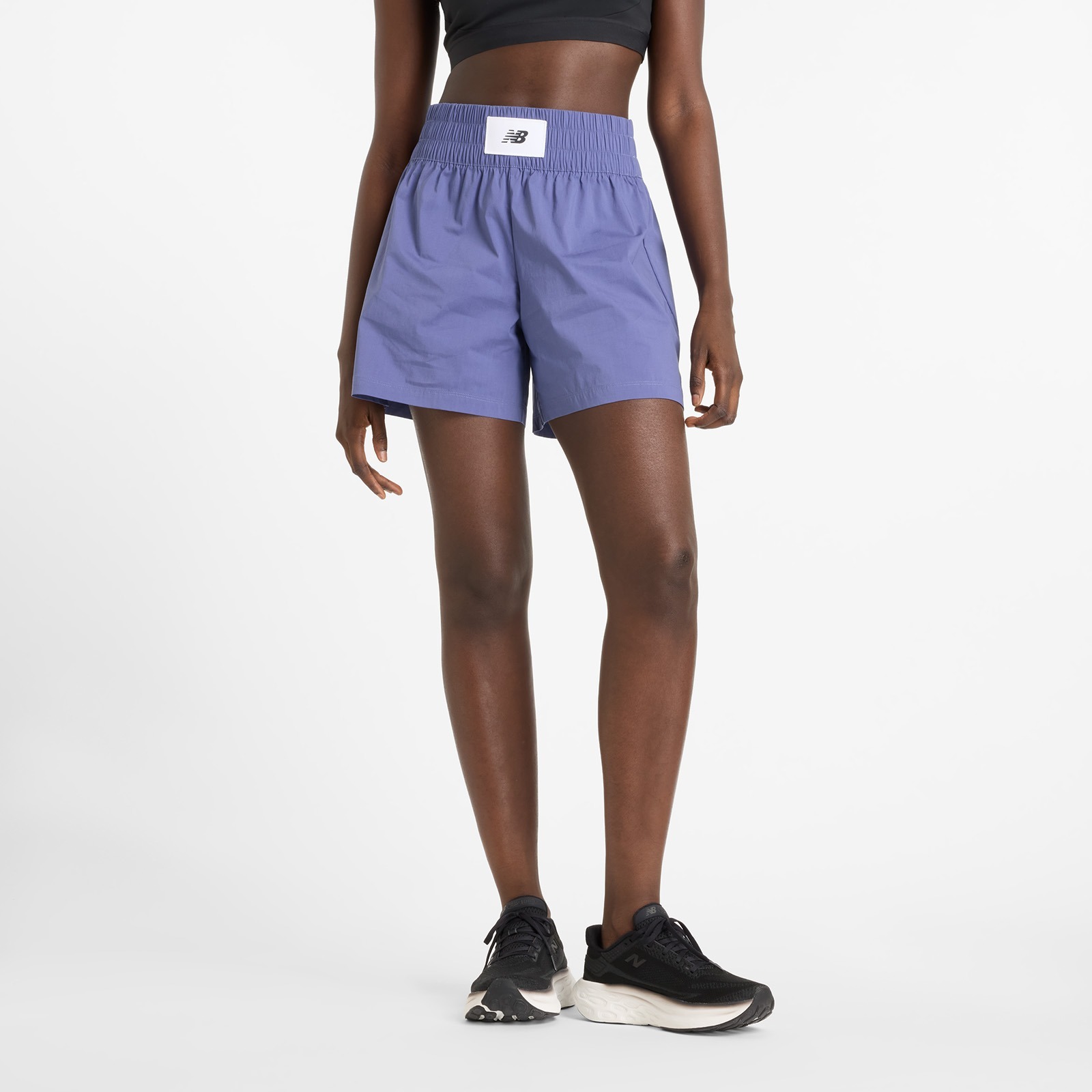 NEW BALANCE 短褲 NB 藍色 拳擊造型 運動短褲 女 WS51102DRE