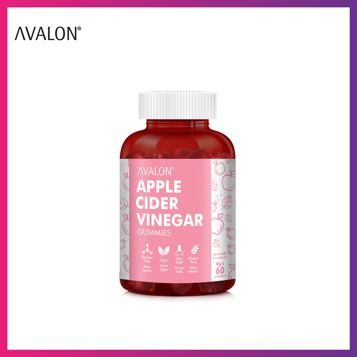AVALON® Apple Cider Vinegar Gummies (60 gummies)