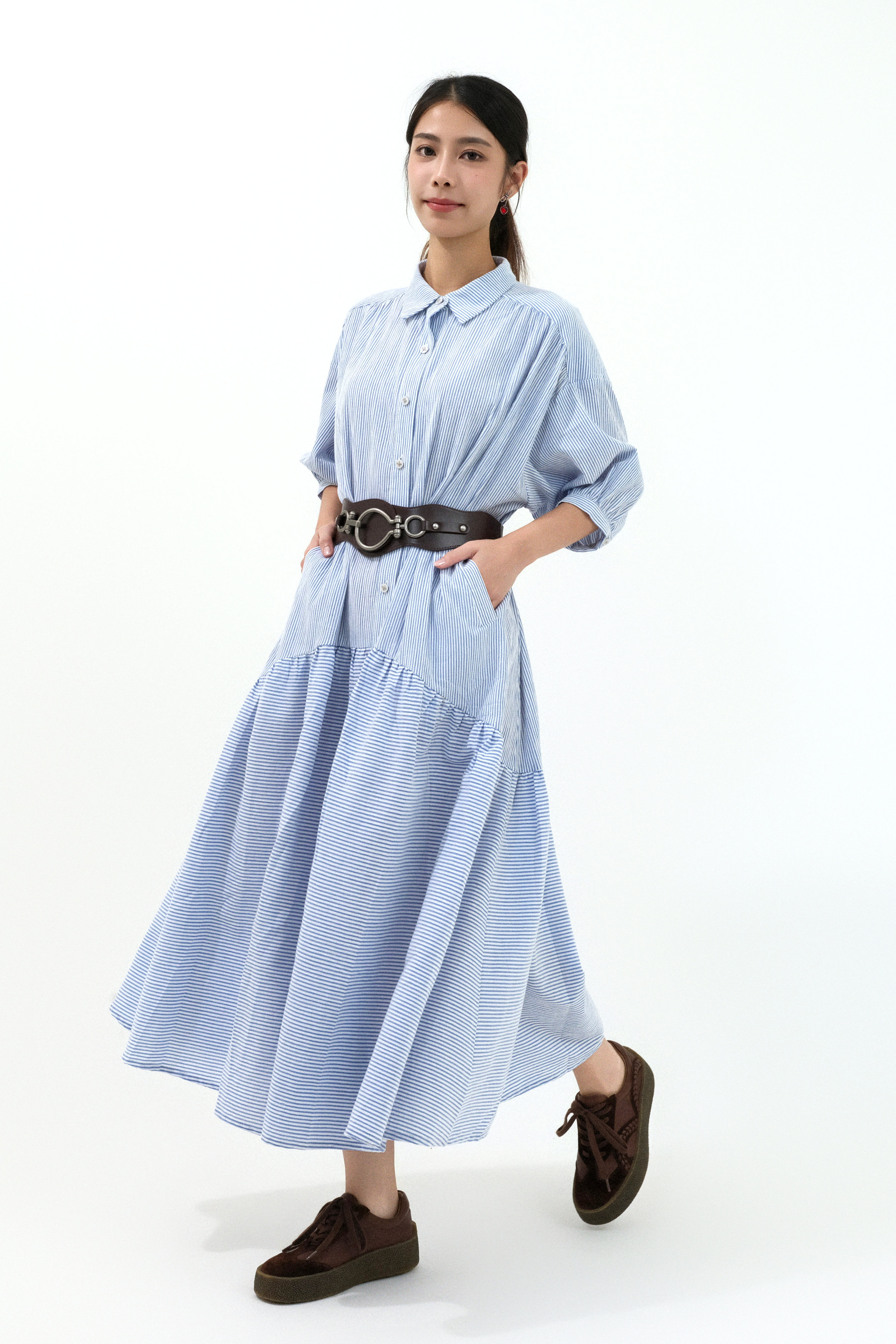 波浪邊大圓扣粗腰帶 （預購產品）