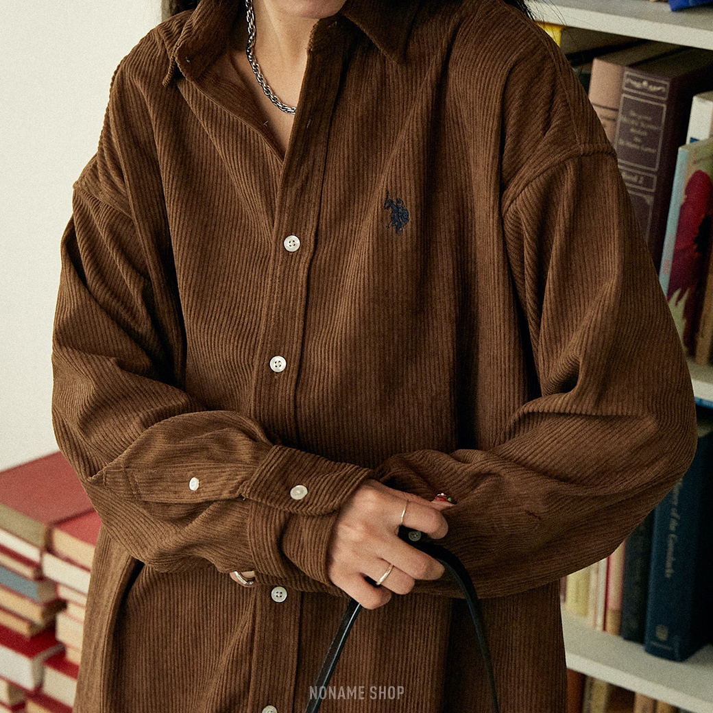 U.S. POLO ASSN 寬版 刺繡 燈心絨 秋冬 襯衫 五色 (男款)