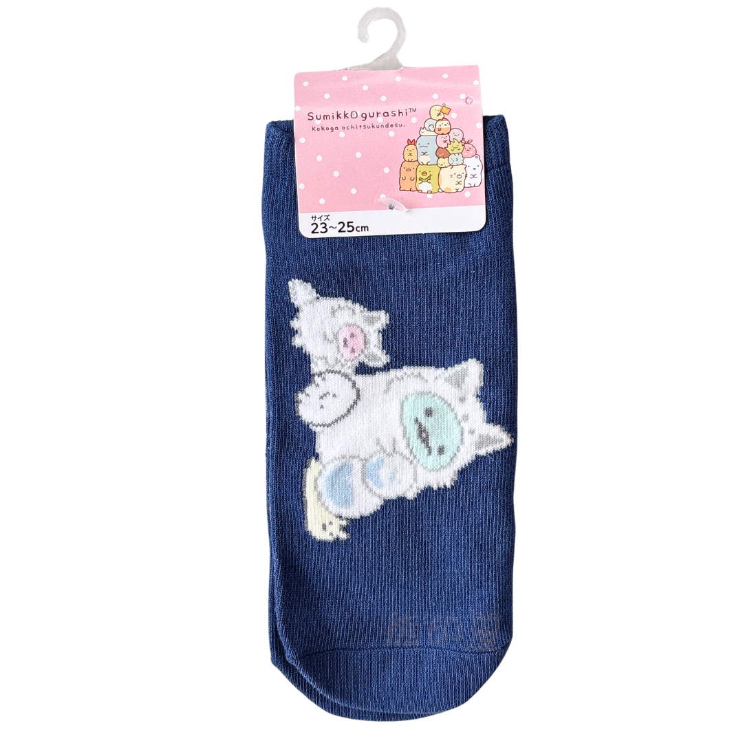 角落生物白狐狸蜥蜴款襪子(23-25cm) (深藍)